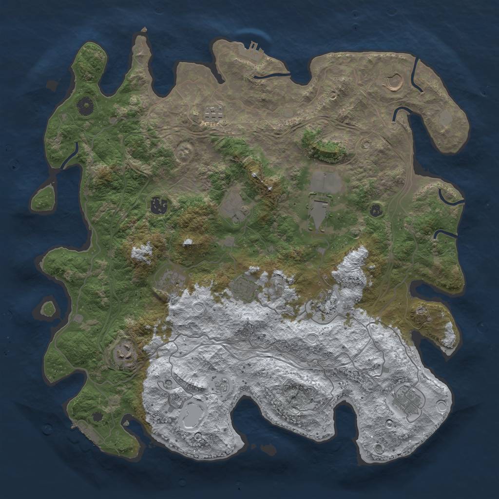 Rust Map: Procedural Map, Size: 4250, Seed: 1296443, 19 Monuments