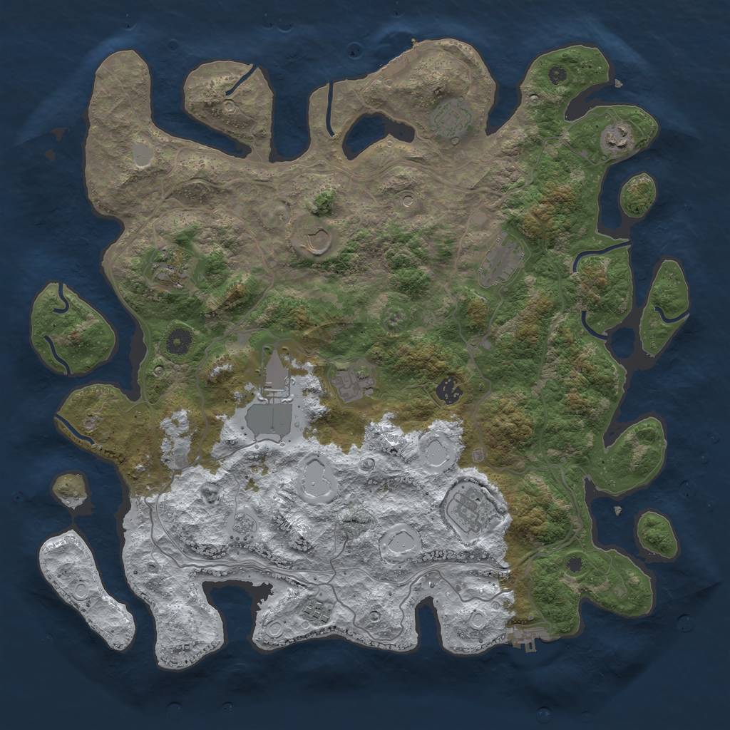 Rust Map: Procedural Map, Size: 4250, Seed: 6446560, 19 Monuments