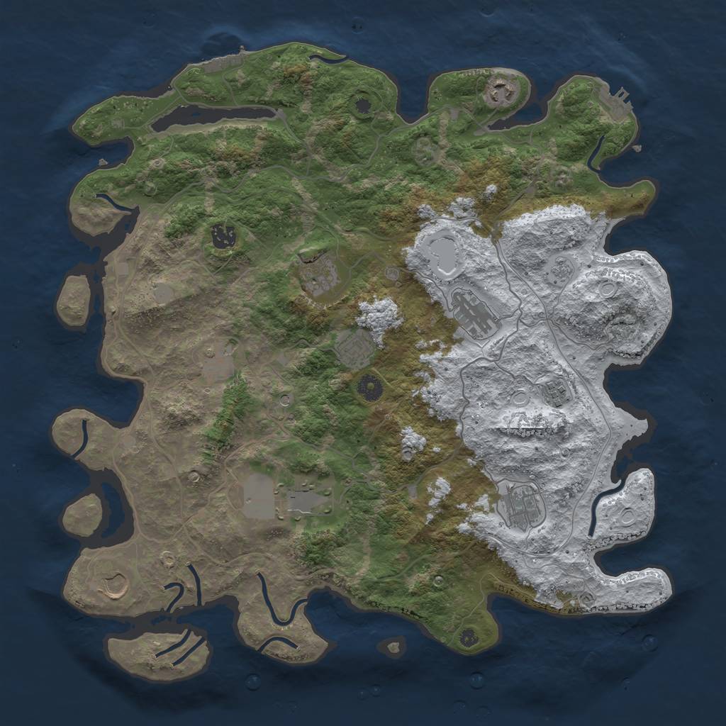 Rust Map: Procedural Map, Size: 4250, Seed: 1976400, 19 Monuments