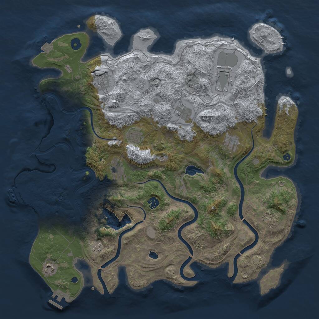 Rust Map: Procedural Map, Size: 4250, Seed: 587559, 16 Monuments