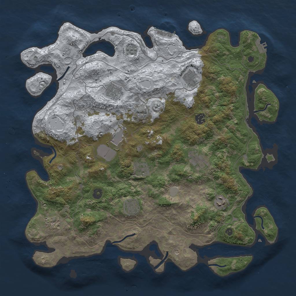 Rust Map: Procedural Map, Size: 4250, Seed: 124875, 19 Monuments