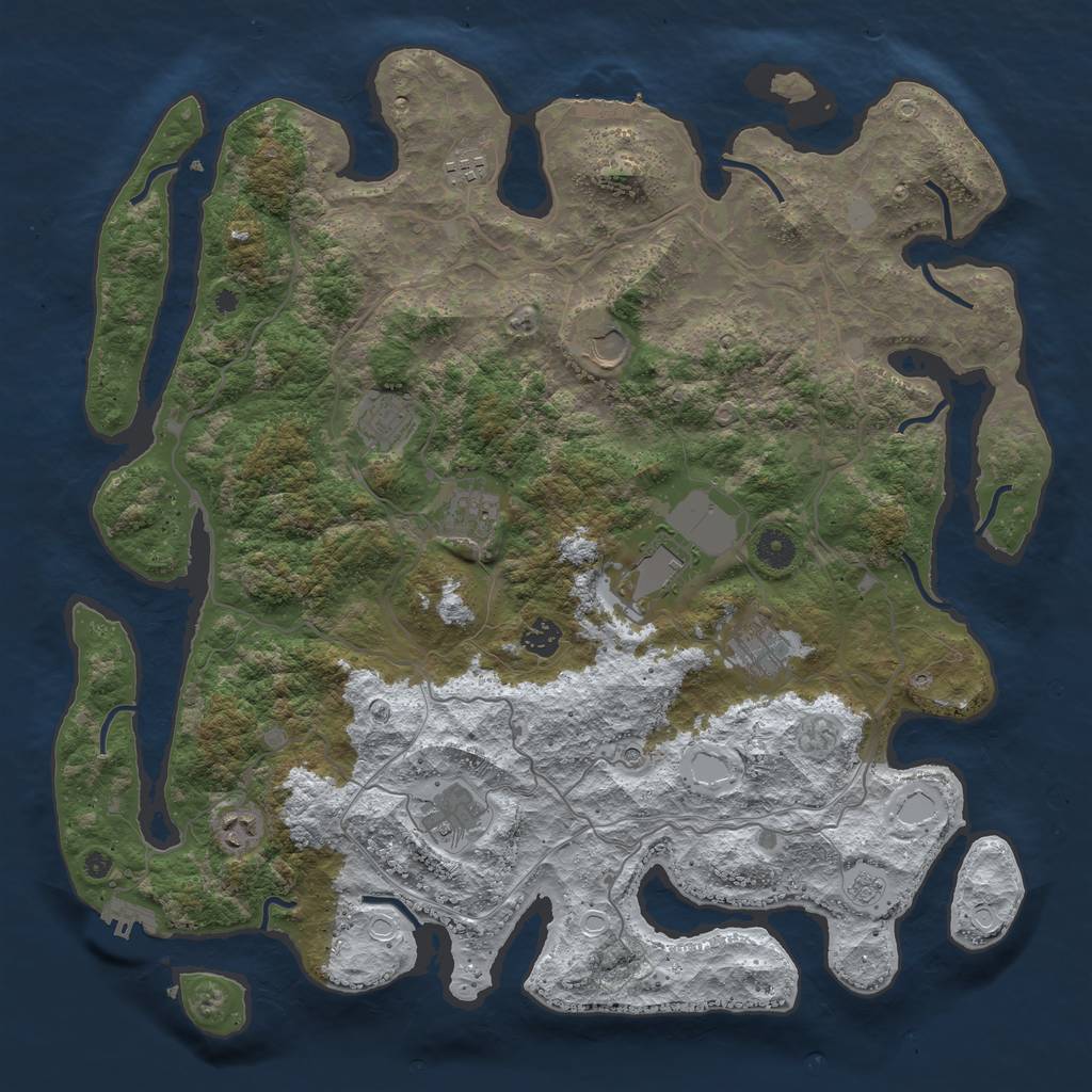 Rust Map: Procedural Map, Size: 4250, Seed: 3193560, 18 Monuments