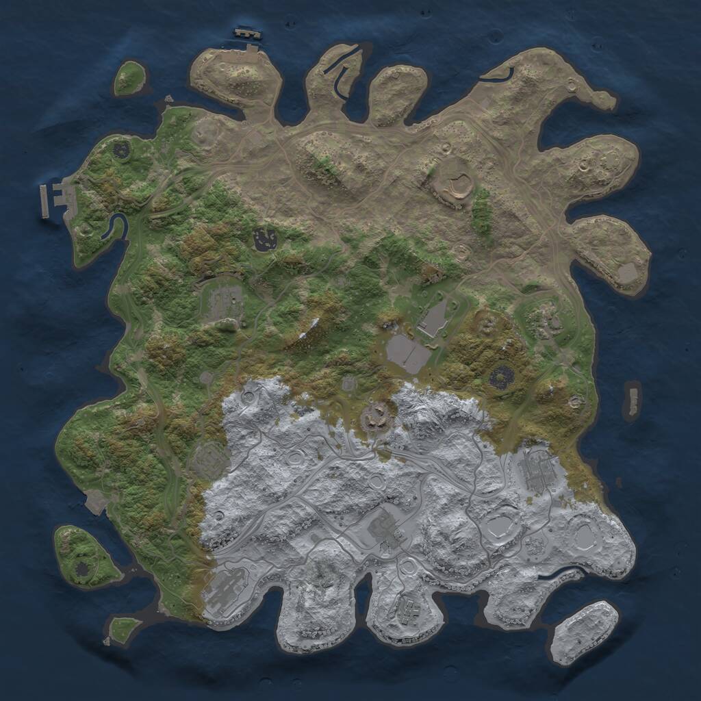 Rust Map: Procedural Map, Size: 4250, Seed: 2618463, 17 Monuments