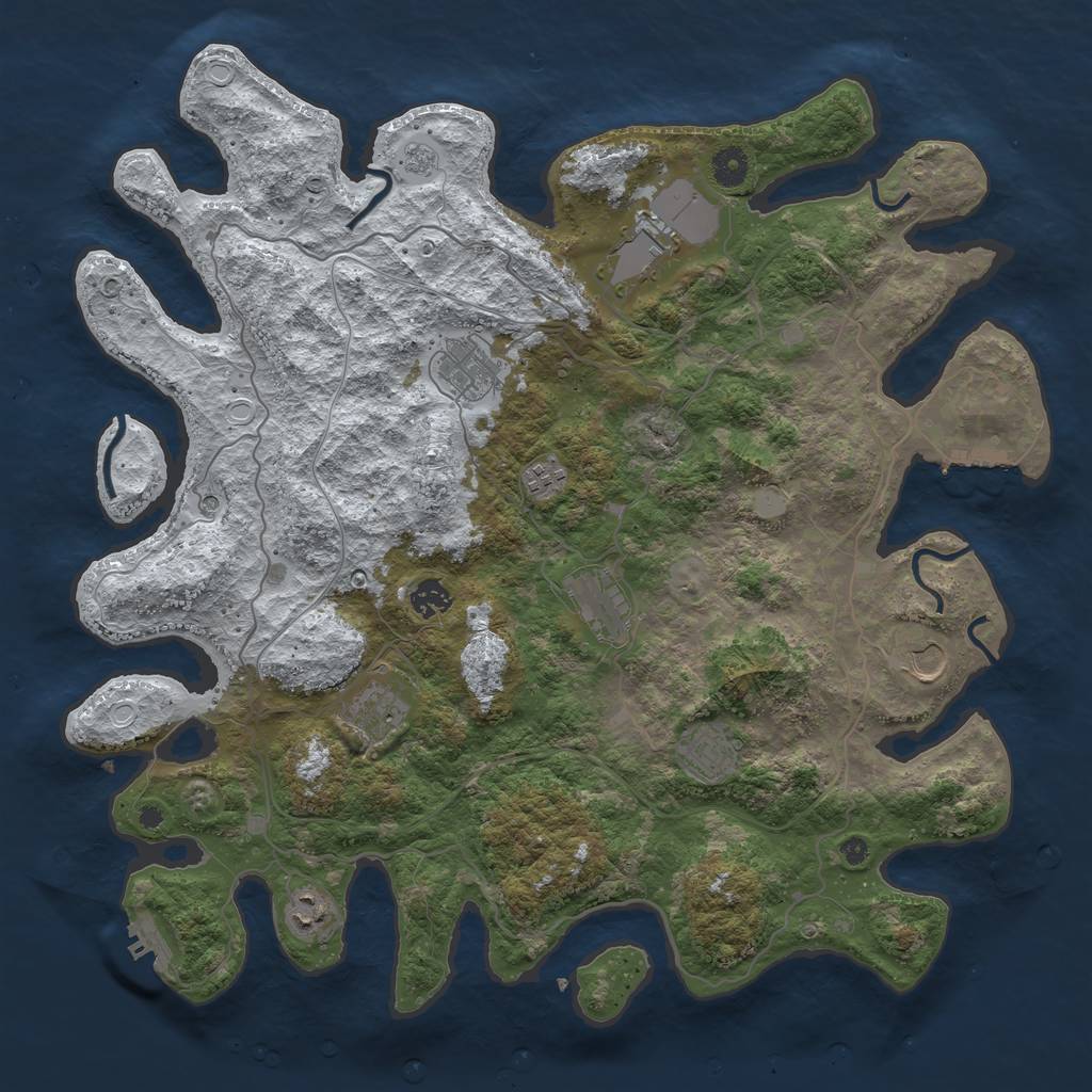 Rust Map: Procedural Map, Size: 4250, Seed: 4794623, 18 Monuments