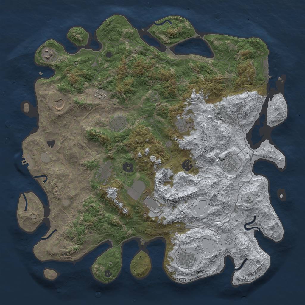 Rust Map: Procedural Map, Size: 4250, Seed: 781274, 19 Monuments