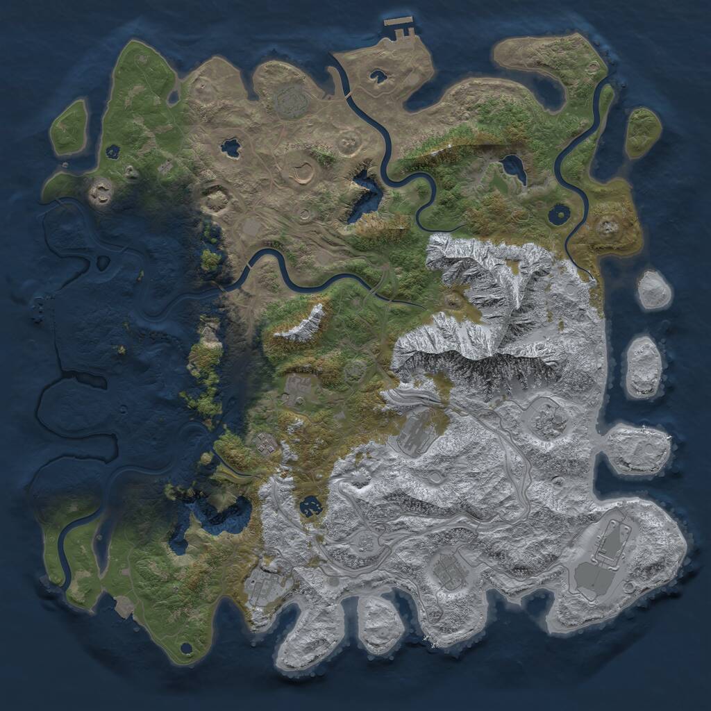 Rust Map: Procedural Map, Size: 5000, Seed: 20, 17 Monuments