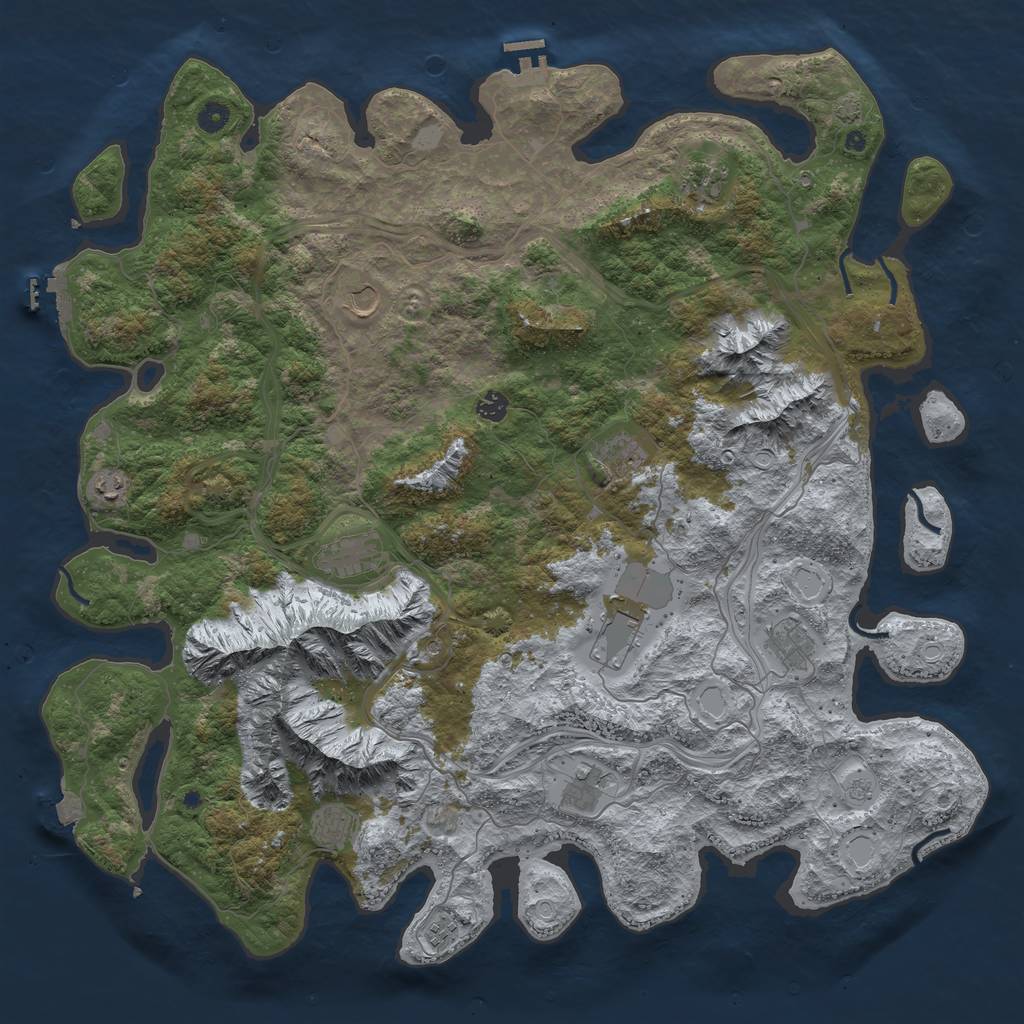 Rust Map: Procedural Map, Size: 5000, Seed: 20, 19 Monuments