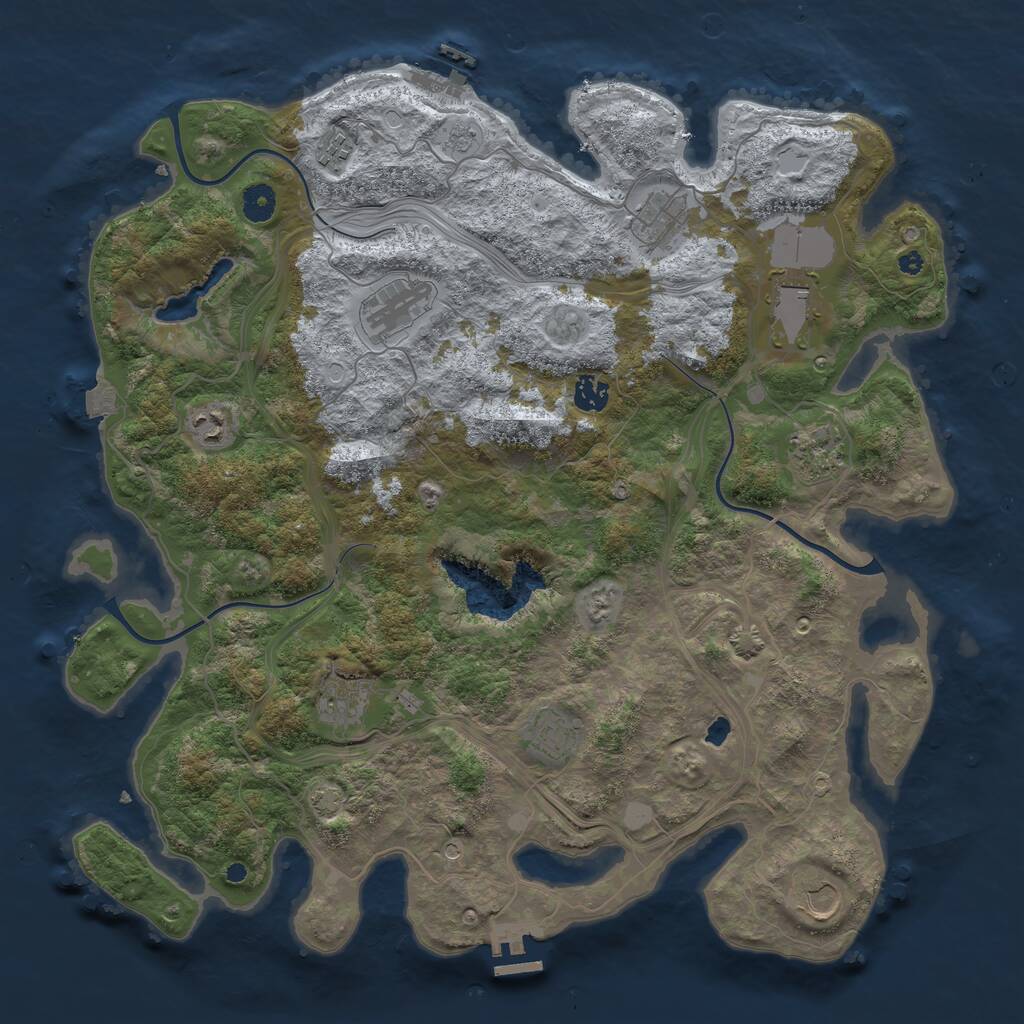 Rust Map: Procedural Map, Size: 4250, Seed: 1258457, 16 Monuments