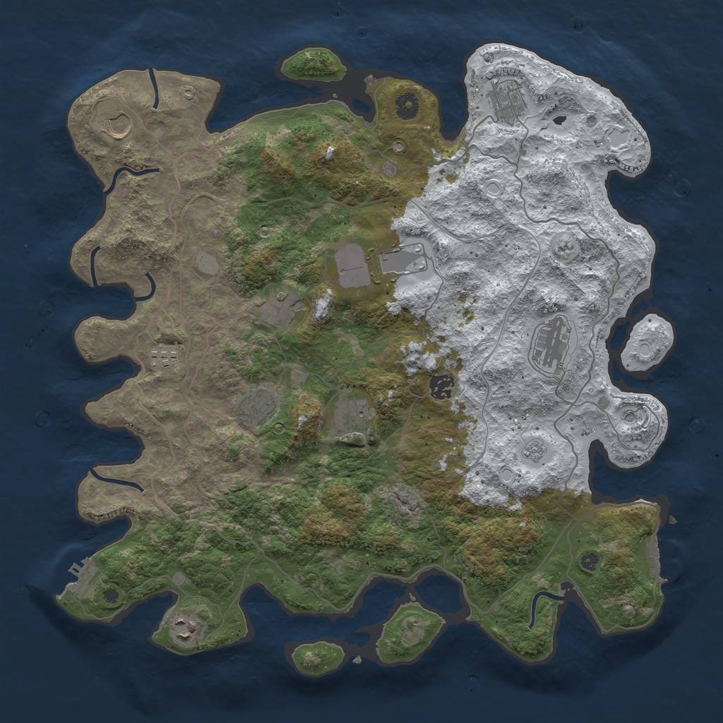 Rust Map: Procedural Map, Size: 4250, Seed: 3094151, 19 Monuments