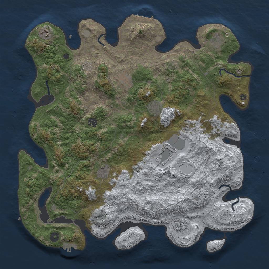 Rust Map: Procedural Map, Size: 4250, Seed: 4587846, 18 Monuments