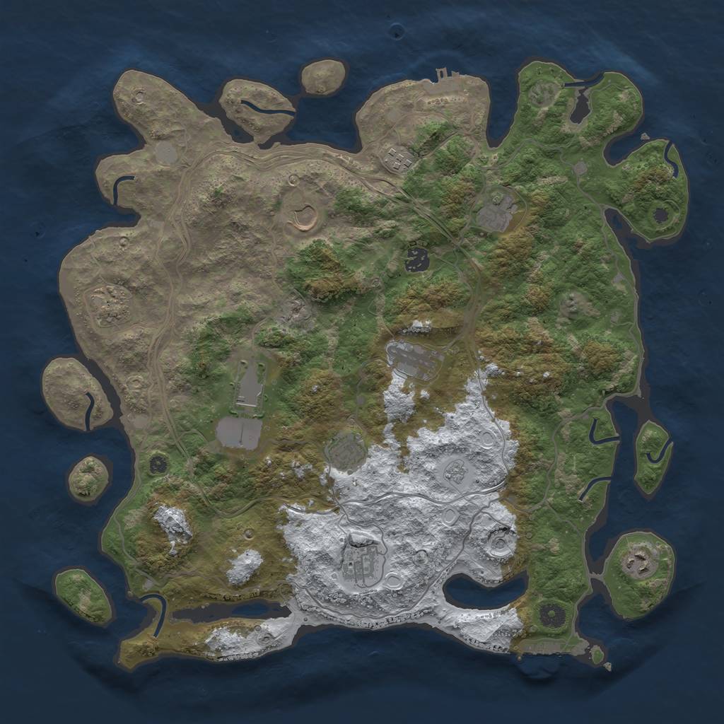 Rust Map: Procedural Map, Size: 4250, Seed: 3229082, 19 Monuments