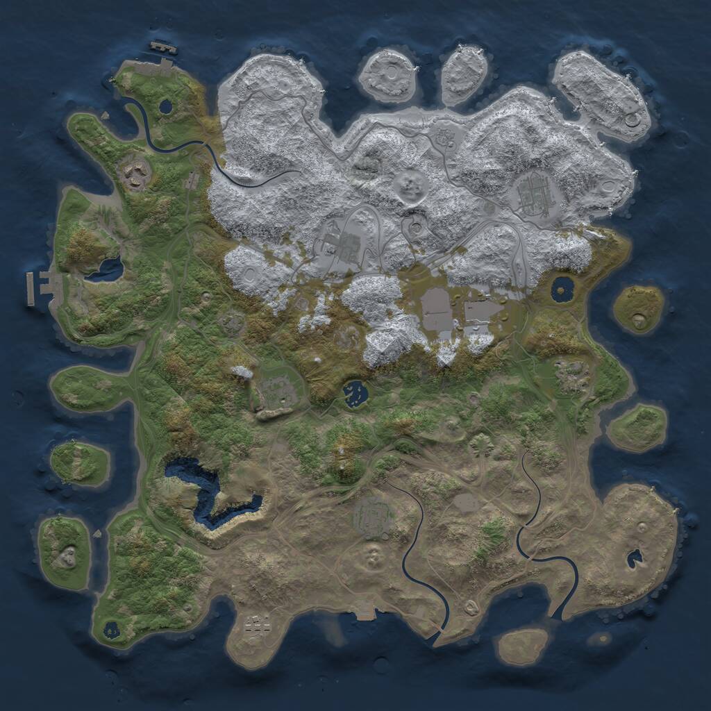 Rust Map: Procedural Map, Size: 4250, Seed: 1905569, 15 Monuments