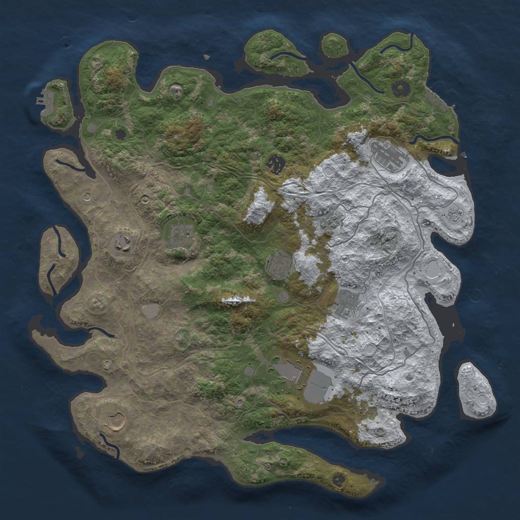 Rust Map: Procedural Map, Size: 4250, Seed: 3302678, 18 Monuments