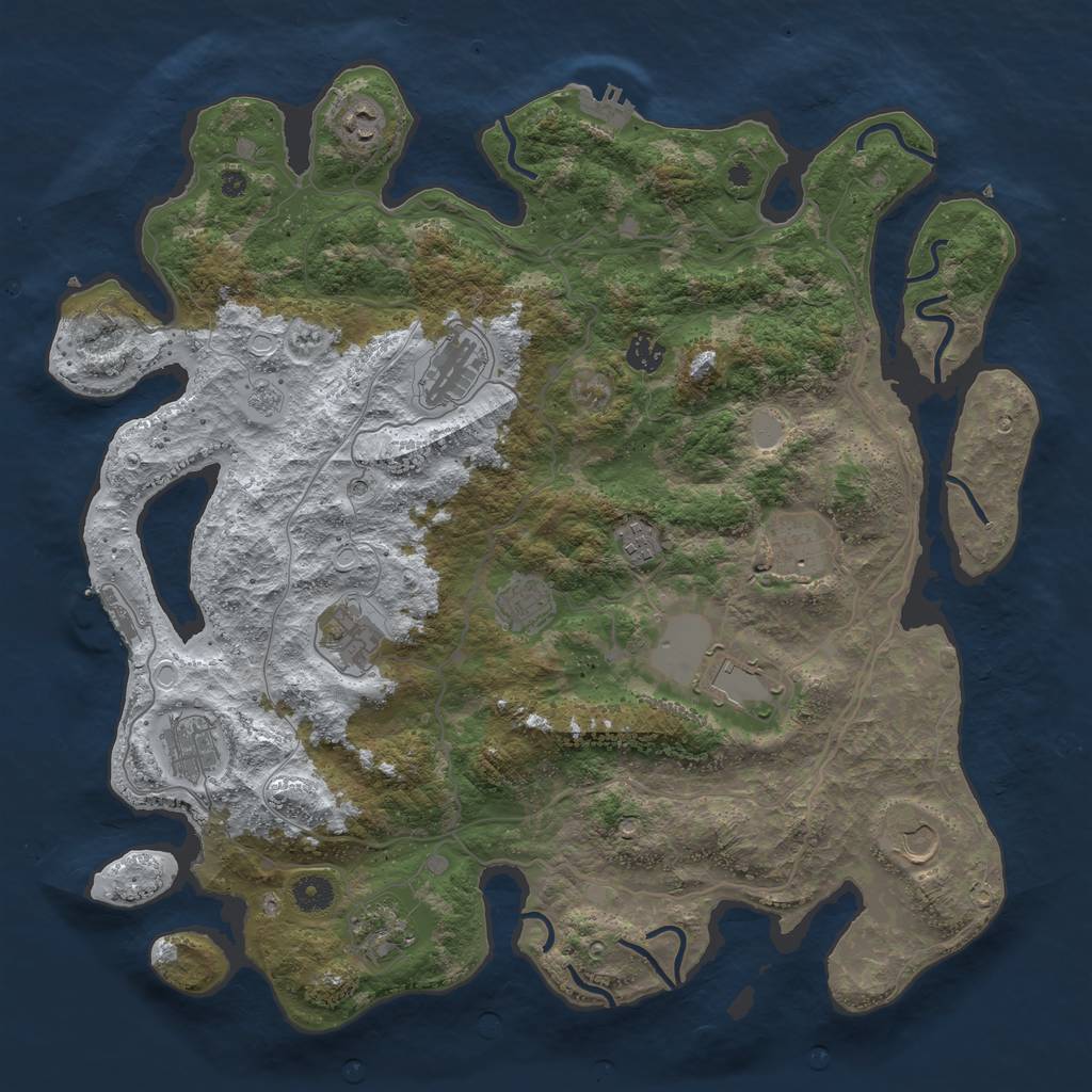 Rust Map: Procedural Map, Size: 4250, Seed: 4705680, 20 Monuments
