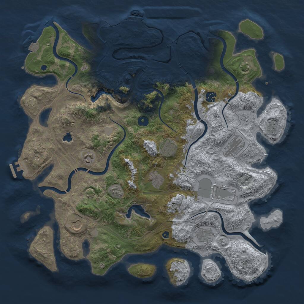 Rust Map: Procedural Map, Size: 4250, Seed: 2876954, 15 Monuments