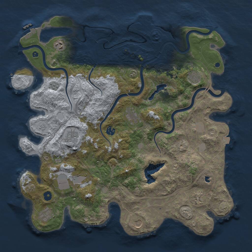 Rust Map: Procedural Map, Size: 4250, Seed: 1935065, 17 Monuments