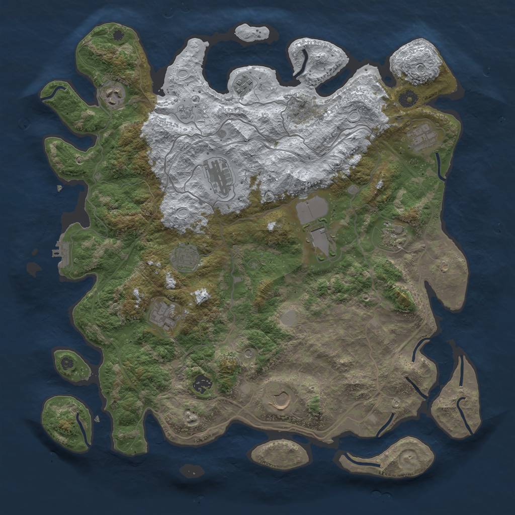 Rust Map: Procedural Map, Size: 4250, Seed: 4559600, 18 Monuments