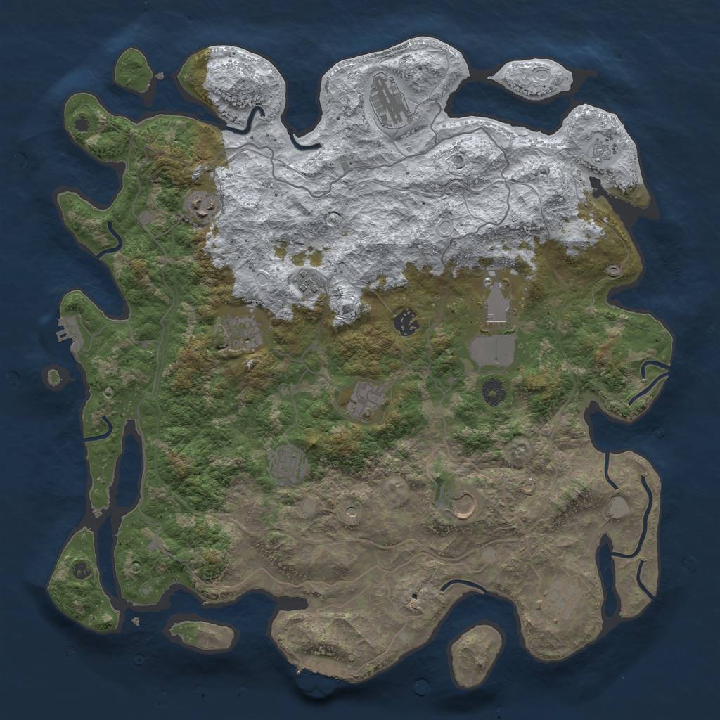 Rust Map: Procedural Map, Size: 4250, Seed: 4941815, 19 Monuments