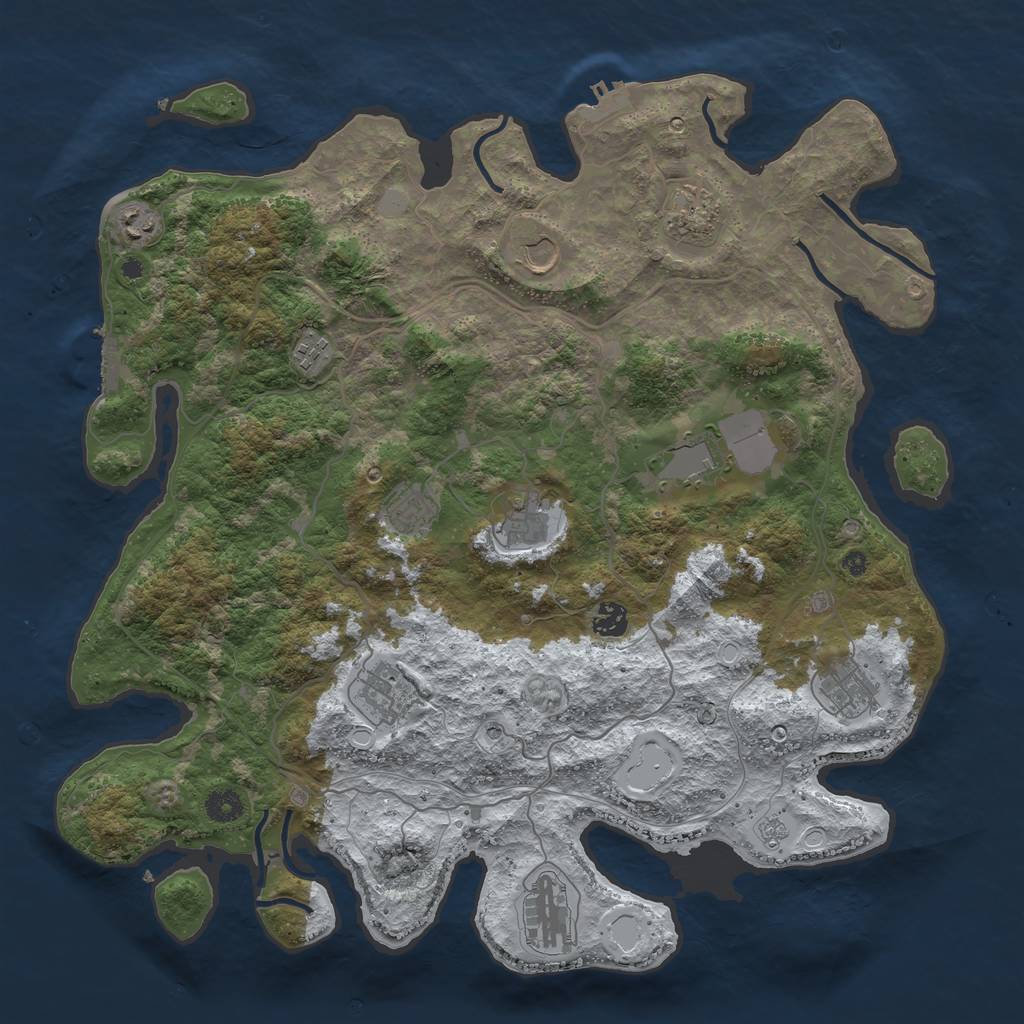 Rust Map: Procedural Map, Size: 4250, Seed: 134643, 20 Monuments