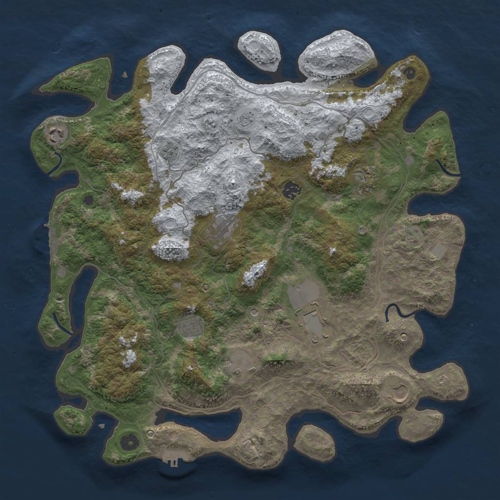 Rust Map: Procedural Map, Size: 4250, Seed: 6128564, 18 Monuments