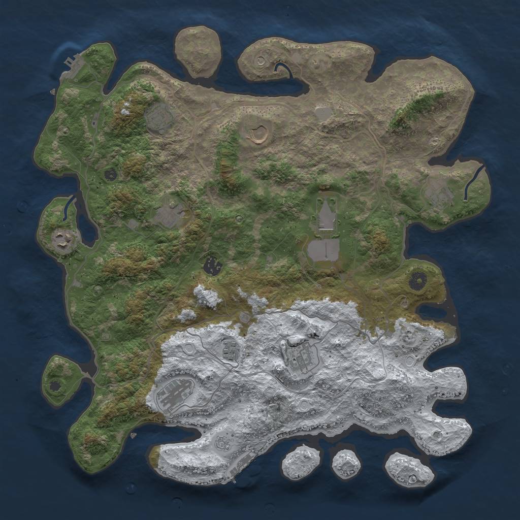 Rust Map: Procedural Map, Size: 4250, Seed: 5615902, 19 Monuments