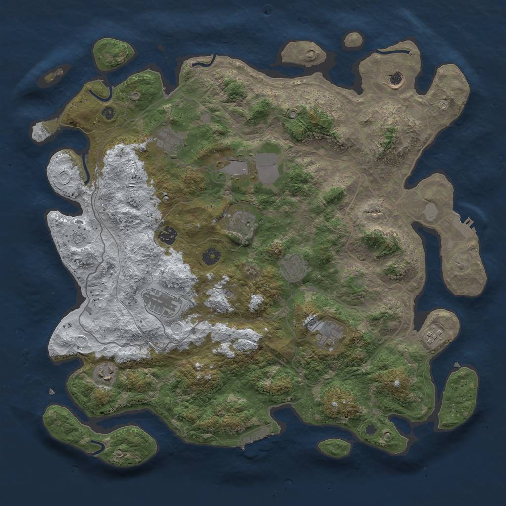 Rust Map: Procedural Map, Size: 4250, Seed: 2446274, 19 Monuments