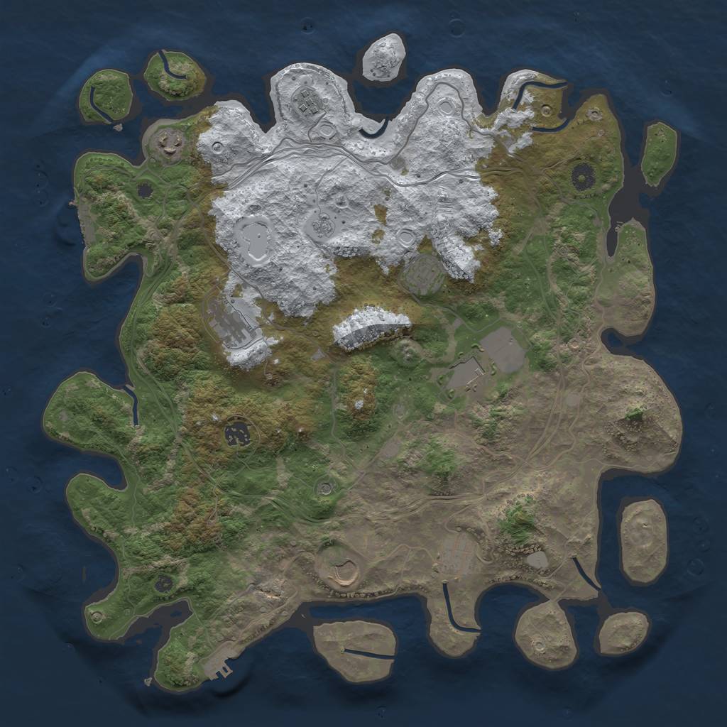 Rust Map: Procedural Map, Size: 4250, Seed: 6315122, 17 Monuments