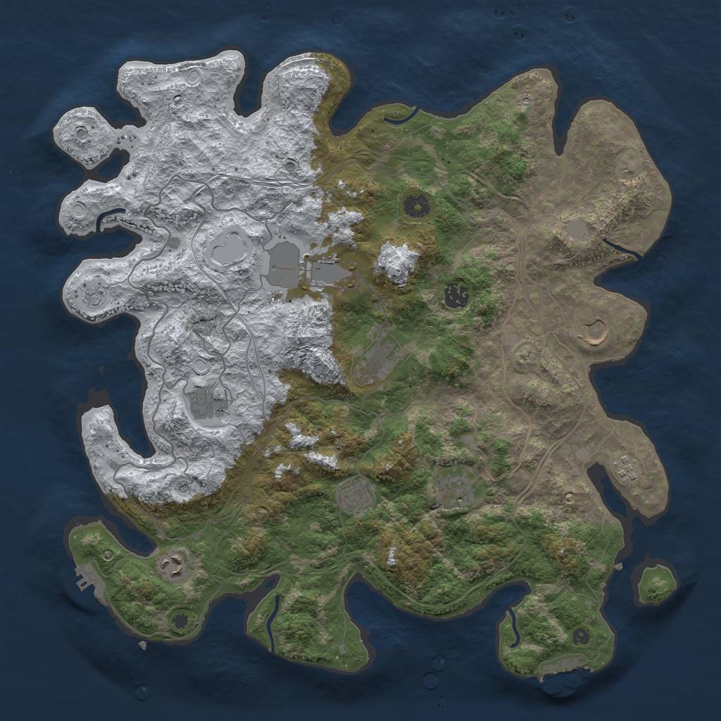 Rust Map: Procedural Map, Size: 4250, Seed: 1794791, 18 Monuments