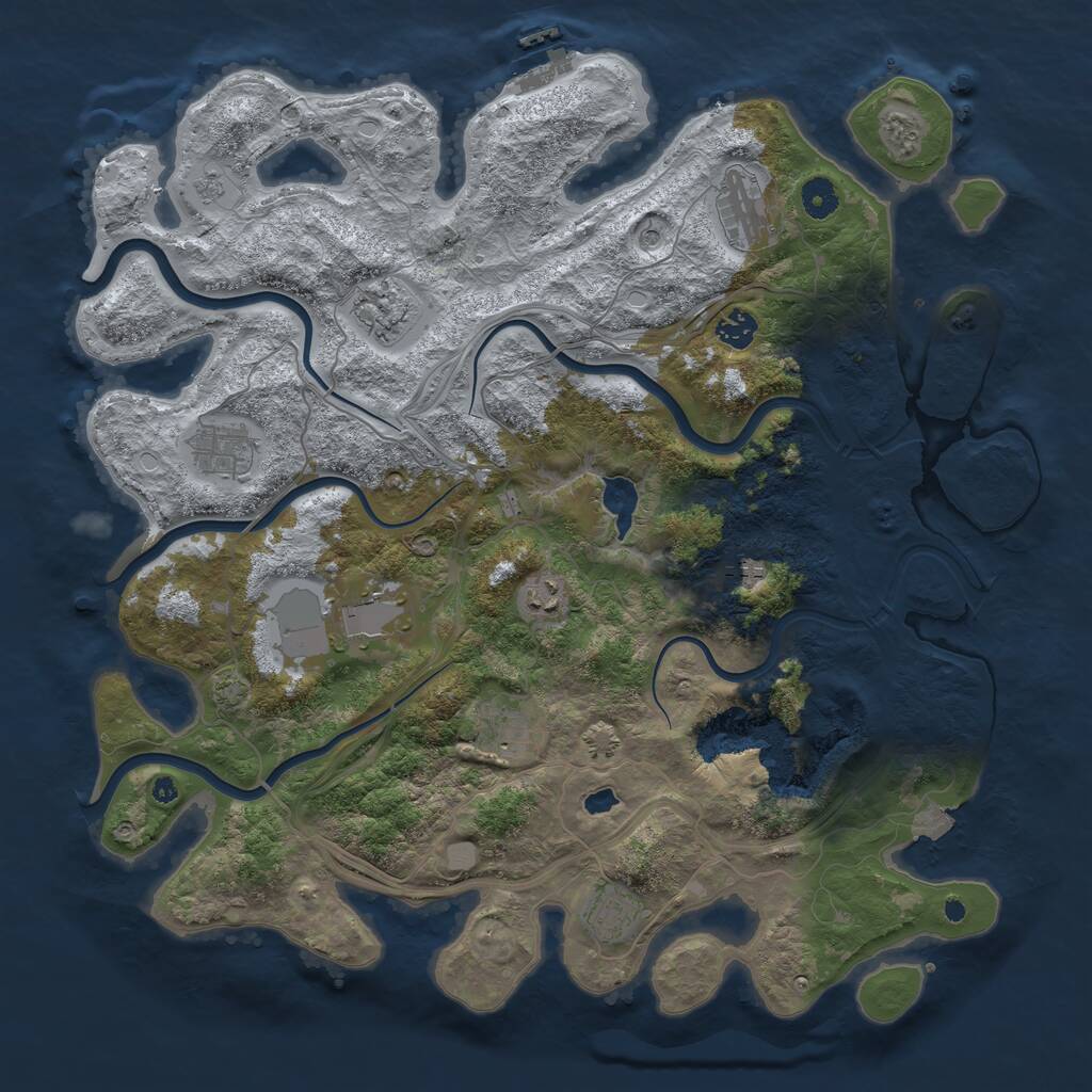 Rust Map: Procedural Map, Size: 4250, Seed: 6343318, 14 Monuments