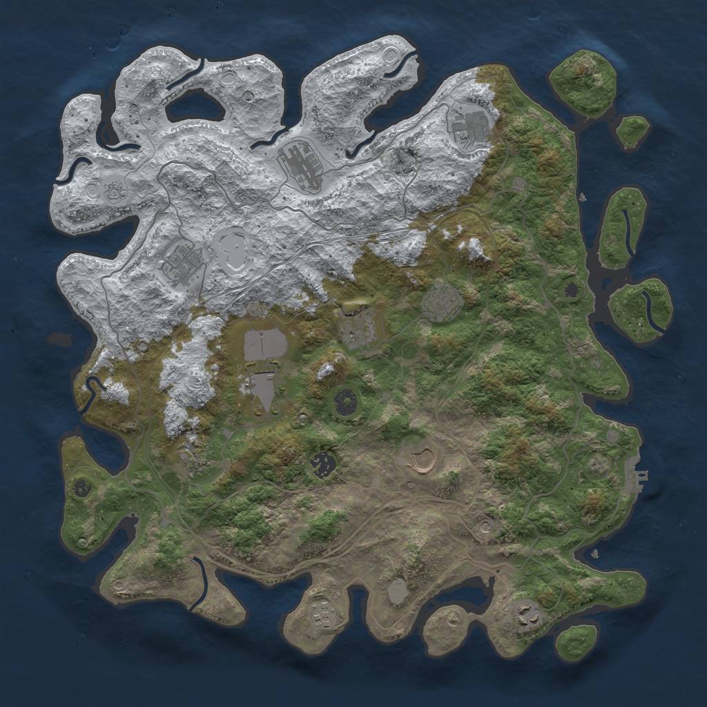 Rust Map: Procedural Map, Size: 4250, Seed: 6343318, 19 Monuments