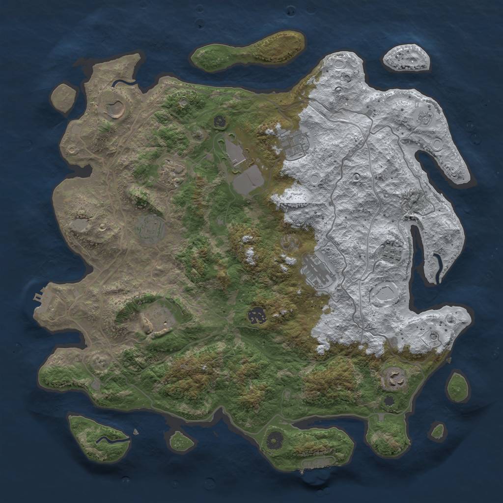 Rust Map: Procedural Map, Size: 4250, Seed: 6032121, 19 Monuments