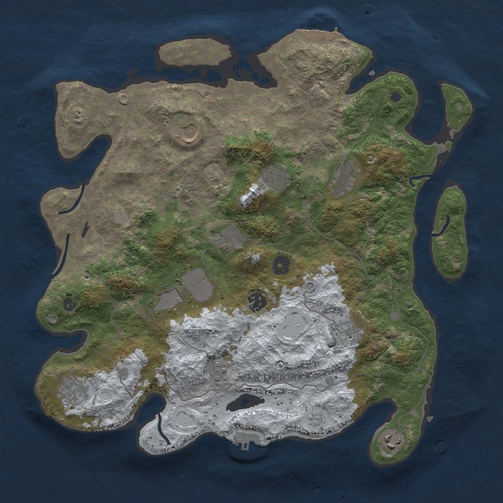 Rust Map: Procedural Map, Size: 4000, Seed: 3356341, 19 Monuments
