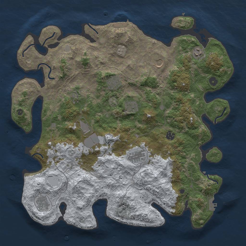 Rust Map: Procedural Map, Size: 4250, Seed: 4225103, 19 Monuments