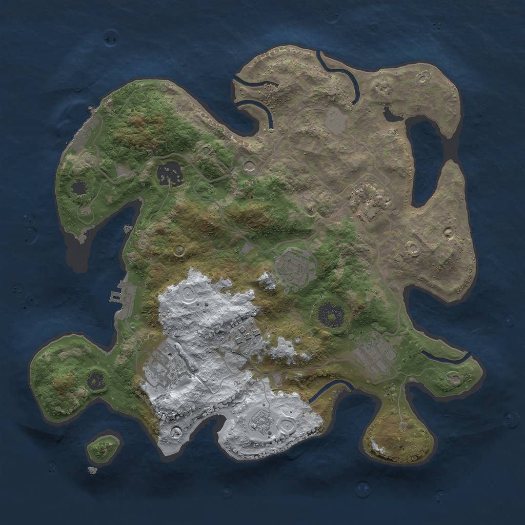 Rust Map: Procedural Map, Size: 3000, Seed: 727727727, 15 Monuments