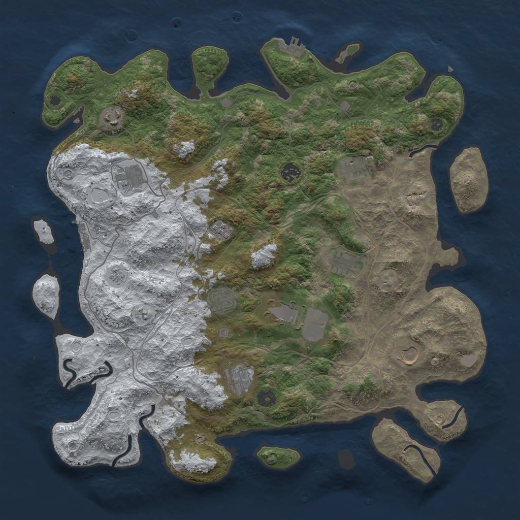 Rust Map: Procedural Map, Size: 4250, Seed: 3314518, 19 Monuments