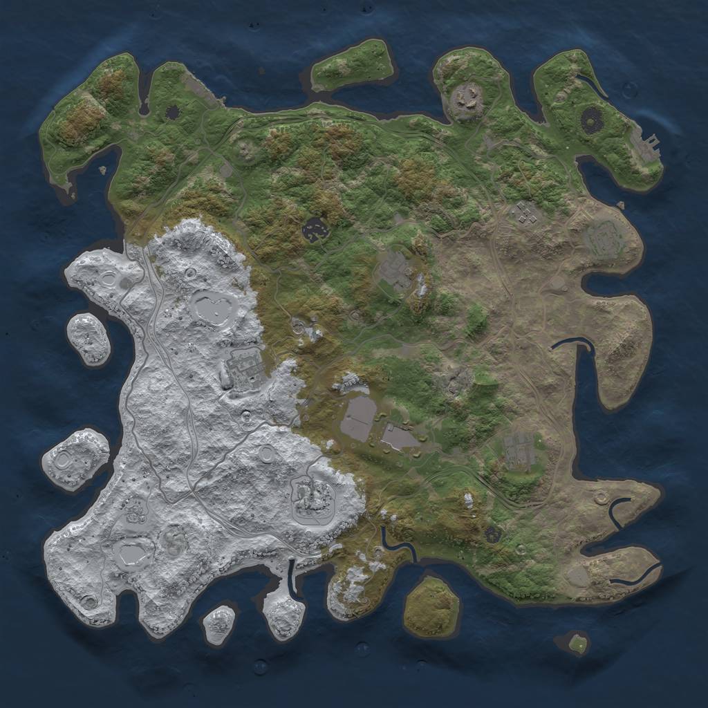 Rust Map: Procedural Map, Size: 4250, Seed: 1954103, 18 Monuments