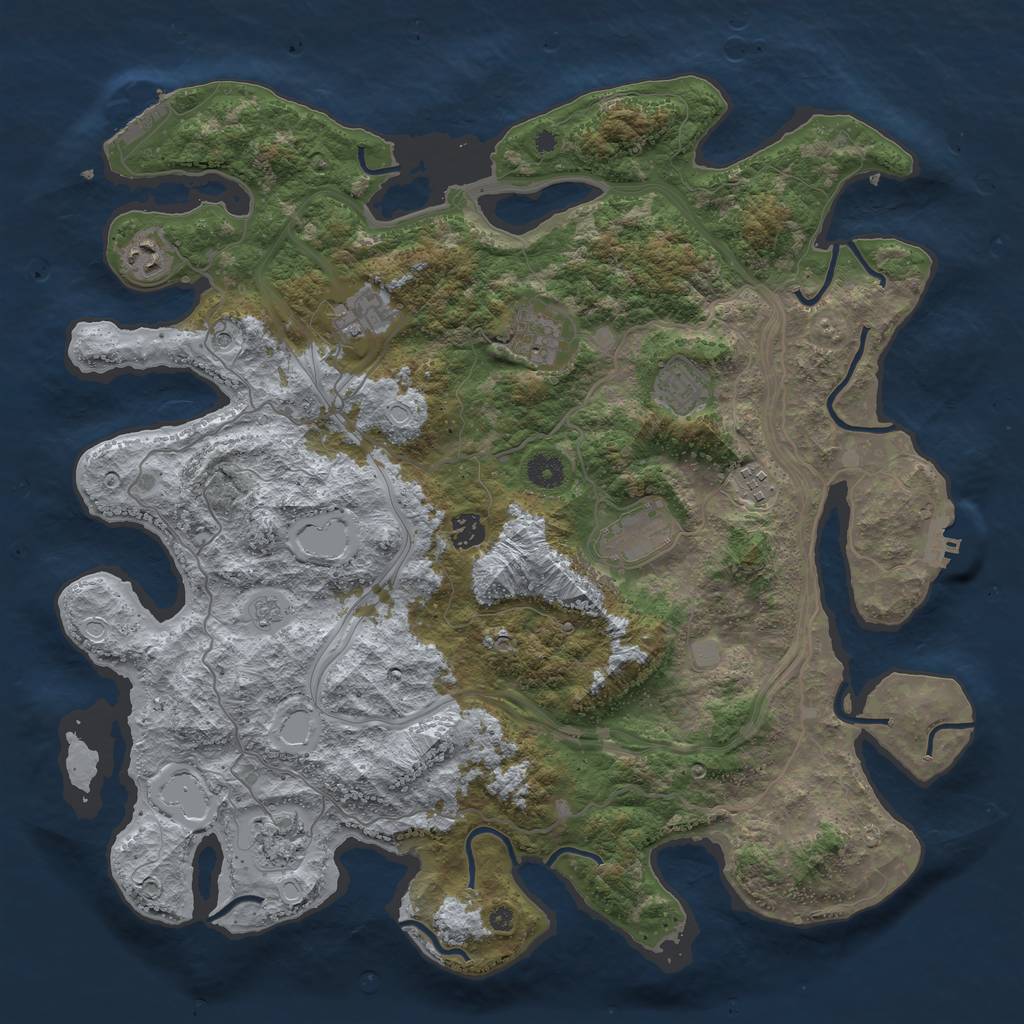 Rust Map: Procedural Map, Size: 4250, Seed: 5094289, 17 Monuments