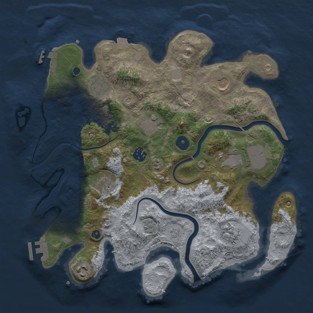 Rust Map: Procedural Map, Size: 3500, Seed: 1403031979, 15 Monuments