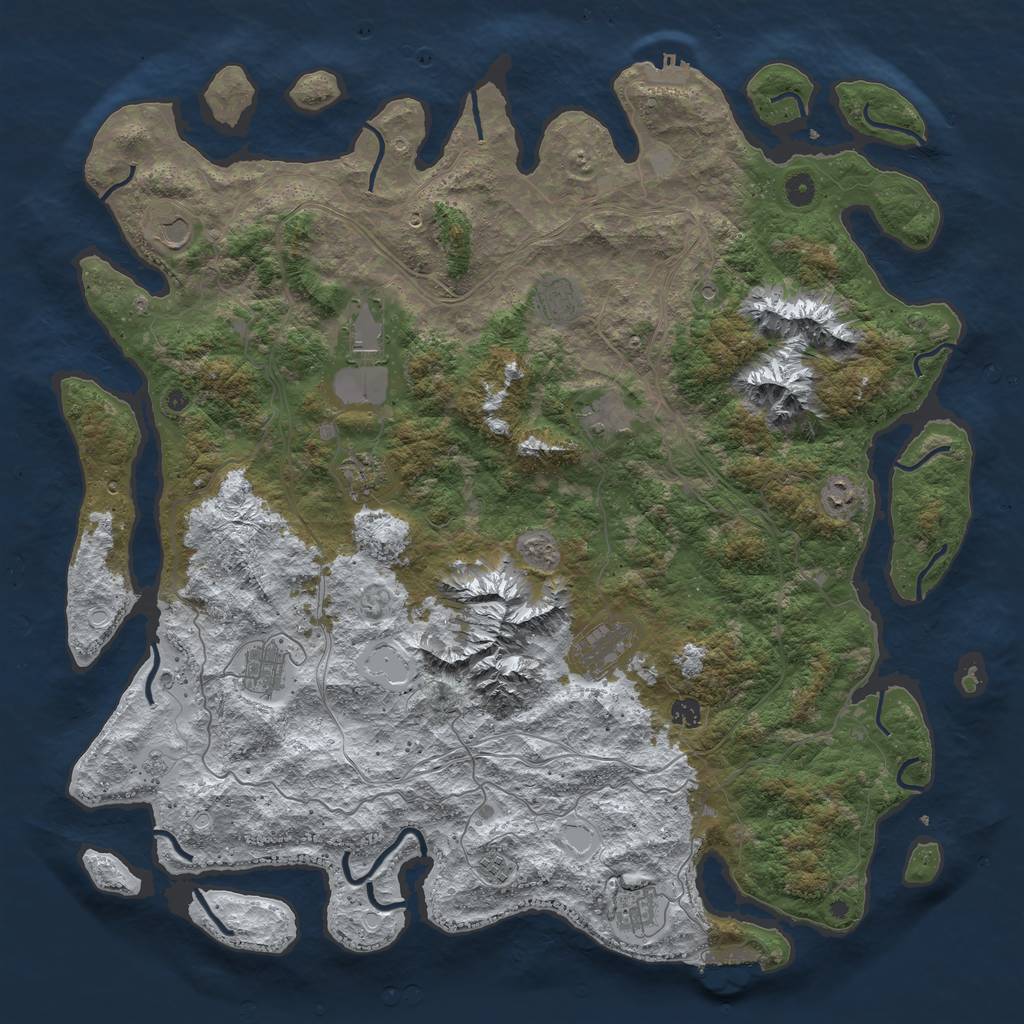 Rust Map: Procedural Map, Size: 5000, Seed: 495901, 20 Monuments