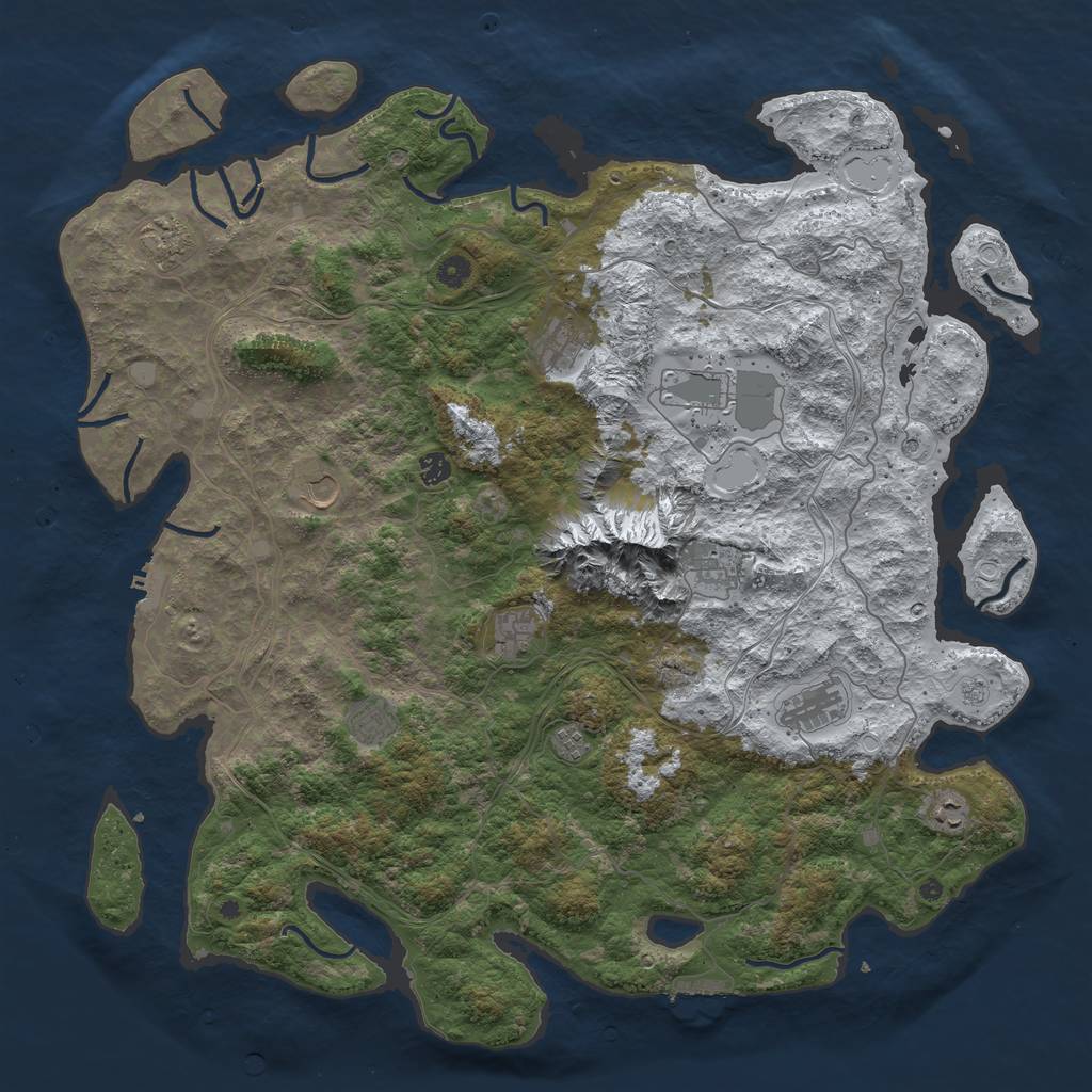 Rust Map: Procedural Map, Size: 5000, Seed: 89263143, 20 Monuments