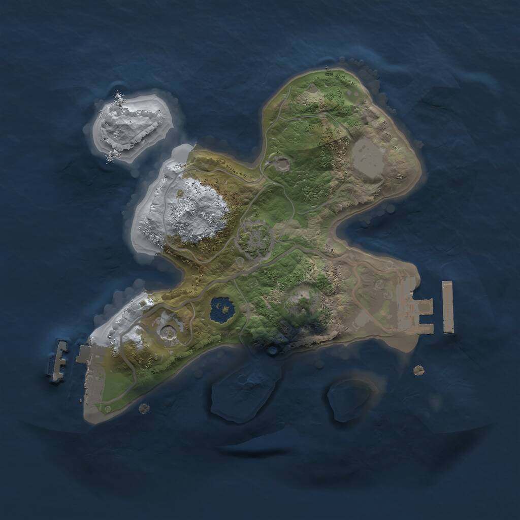 Rust Map: Procedural Map, Size: 2000, Seed: 50056, 5 Monuments