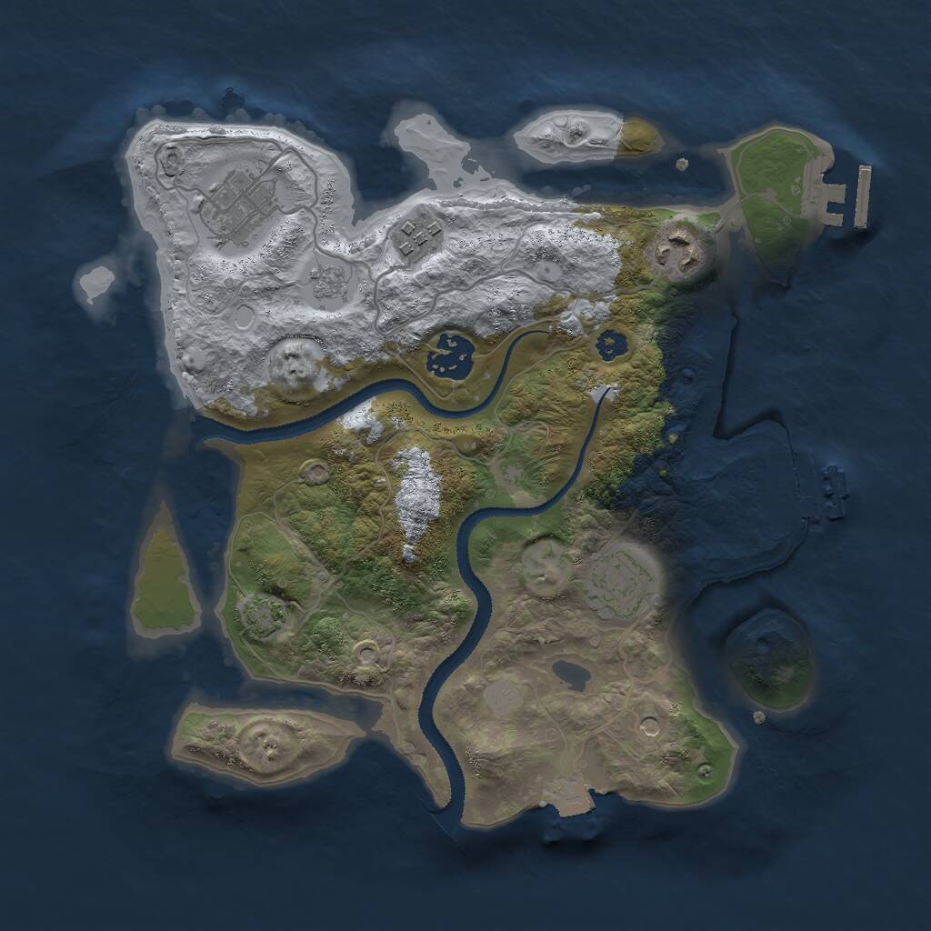 Rust Map: Procedural Map, Size: 3000, Seed: 745938478, 11 Monuments