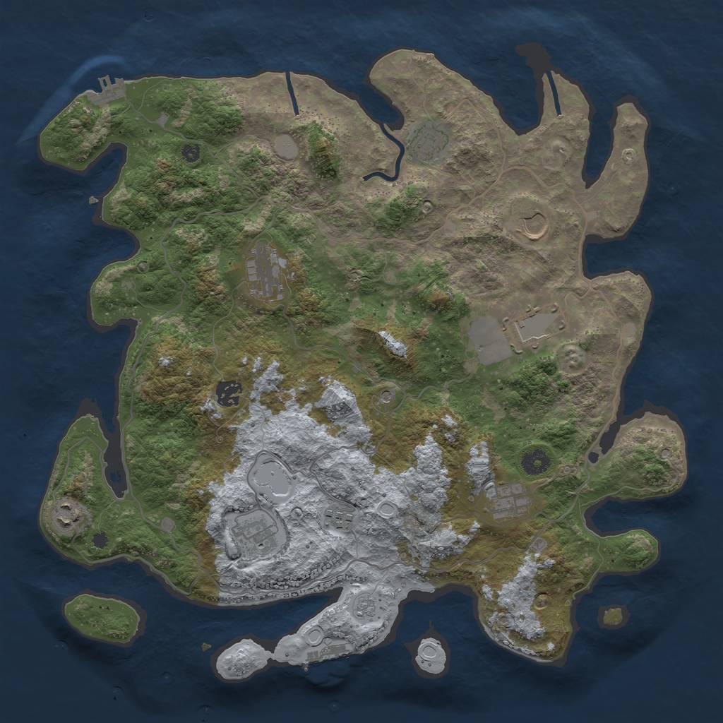 Rust Map: Procedural Map, Size: 4000, Seed: 1497427, 18 Monuments