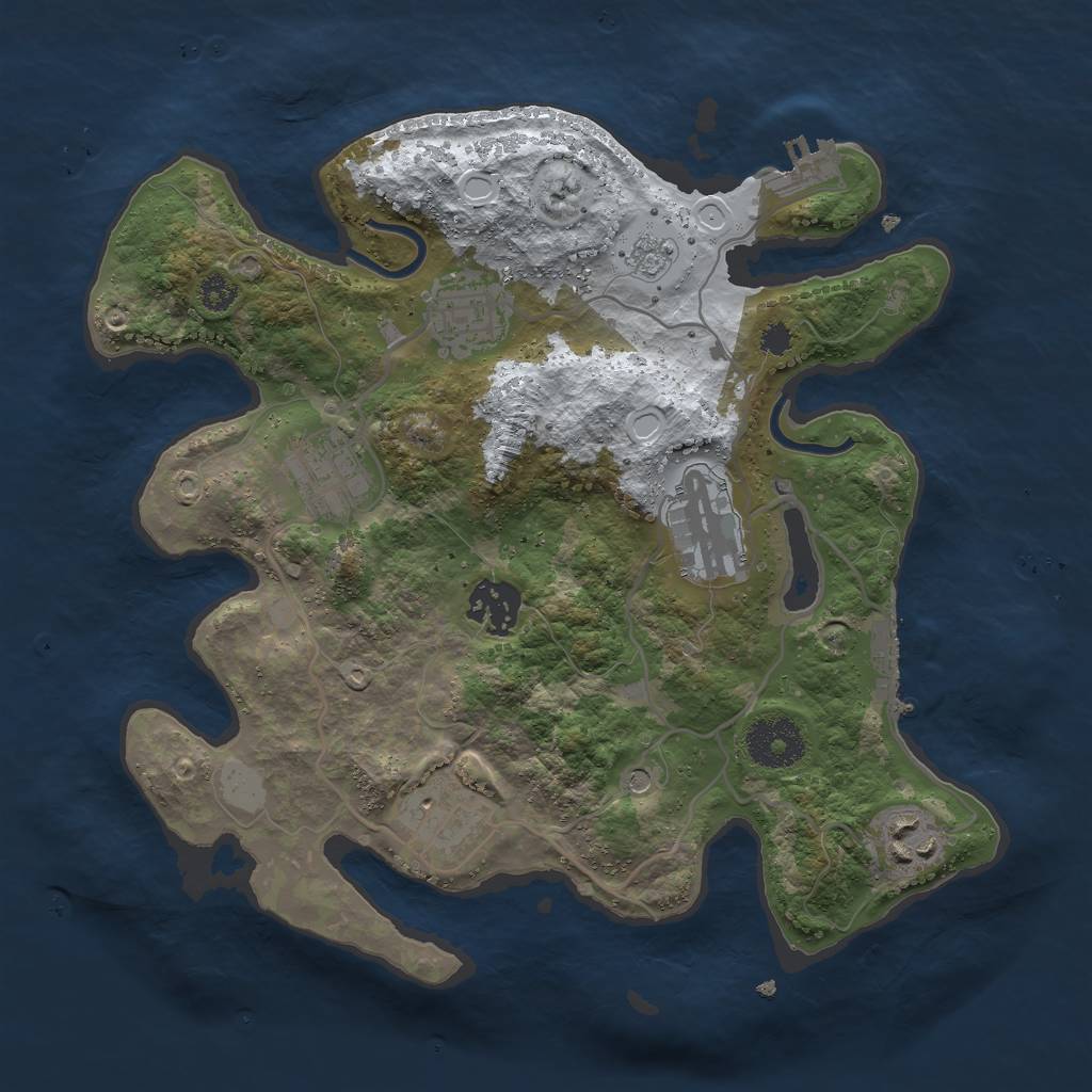 Rust Map: Procedural Map, Size: 3000, Seed: 88406789, 15 Monuments