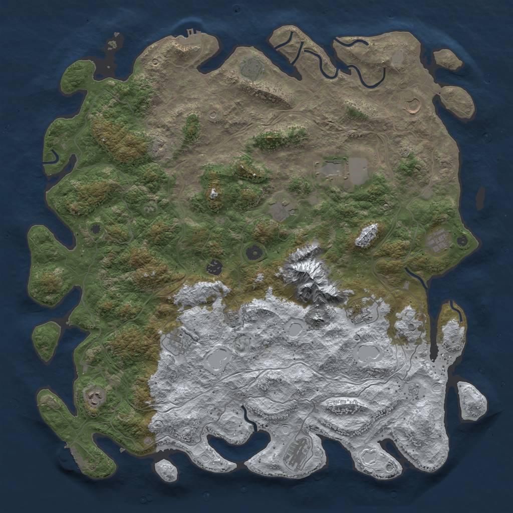 Rust Map: Procedural Map, Size: 5000, Seed: 132955508, 20 Monuments