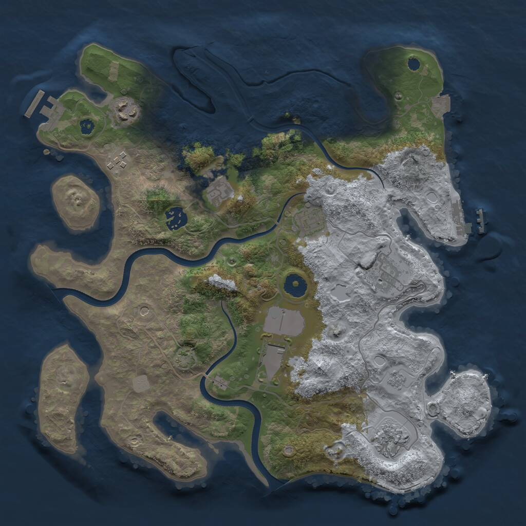 Rust Map: Procedural Map, Size: 3500, Seed: 6375673, 14 Monuments