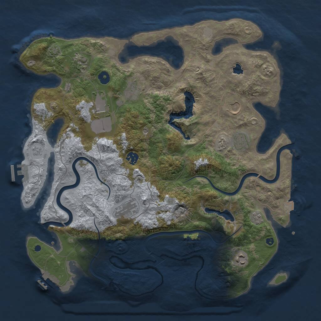 Rust Map: Procedural Map, Size: 4000, Seed: 84612, 15 Monuments