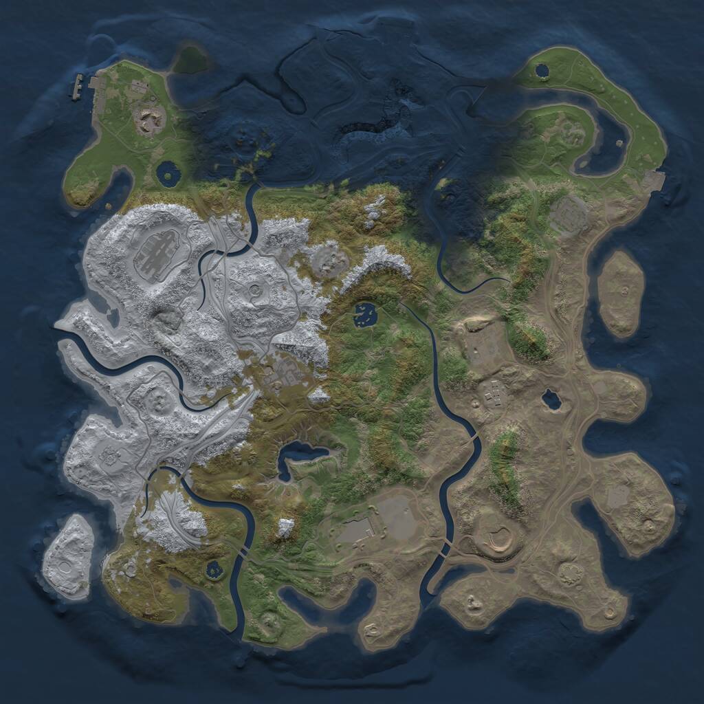 Rust Map: Procedural Map, Size: 4250, Seed: 777704692, 15 Monuments