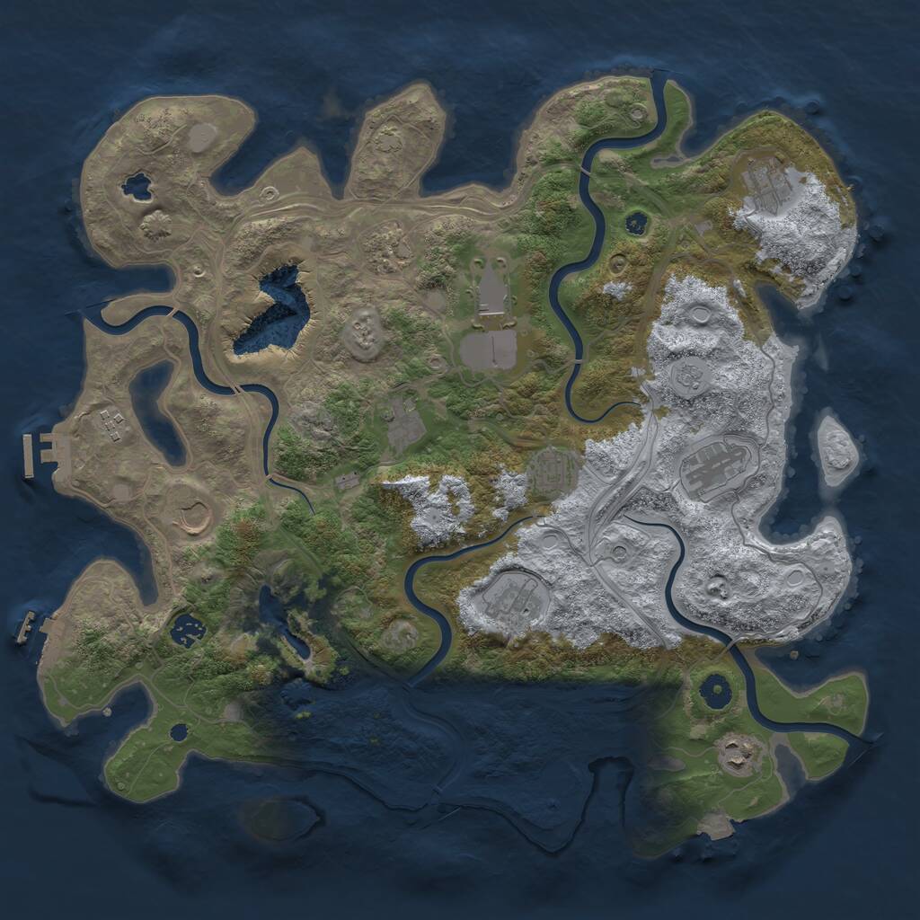 Rust Map: Procedural Map, Size: 4250, Seed: 111400062, 17 Monuments