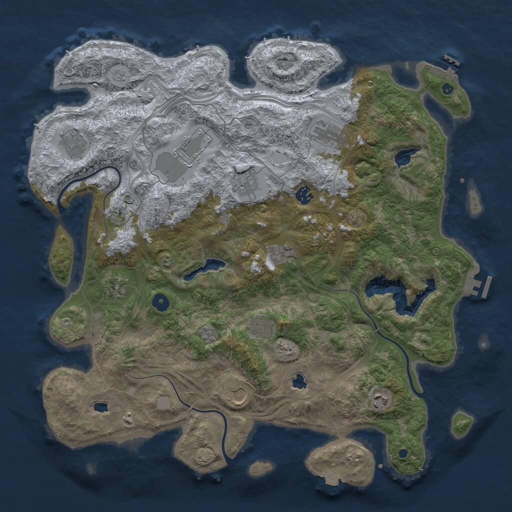 Rust Map: Procedural Map, Size: 4500, Seed: 13010, 17 Monuments